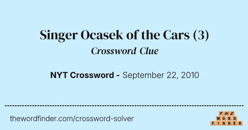 Singer Ocasek of the Cars crossword clue image