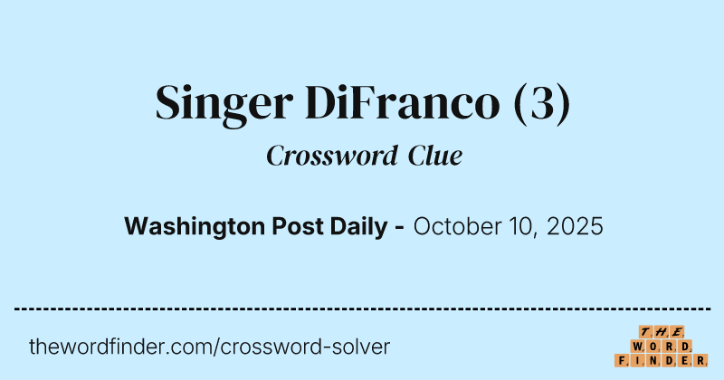 Singer DiFranco crossword clue image