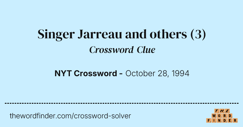 Singer Jarreau and others crossword clue image
