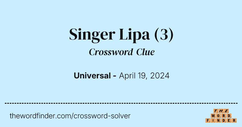 Singer Lipa crossword clue image