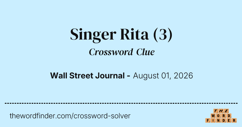 Singer Rita crossword clue image