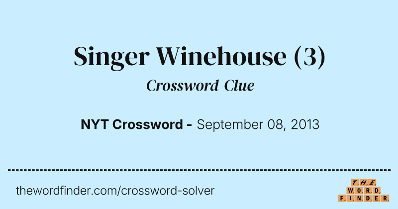Singer Winehouse crossword clue image
