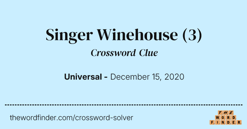 Singer Winehouse crossword clue image