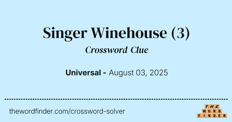 Singer Winehouse crossword clue image