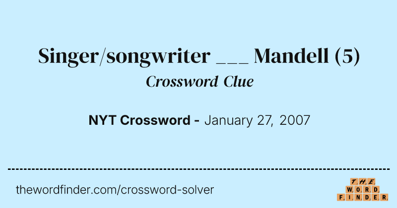 Singer/songwriter ___ Mandell crossword clue image