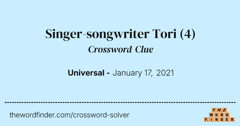 Singer-songwriter Tori crossword clue image