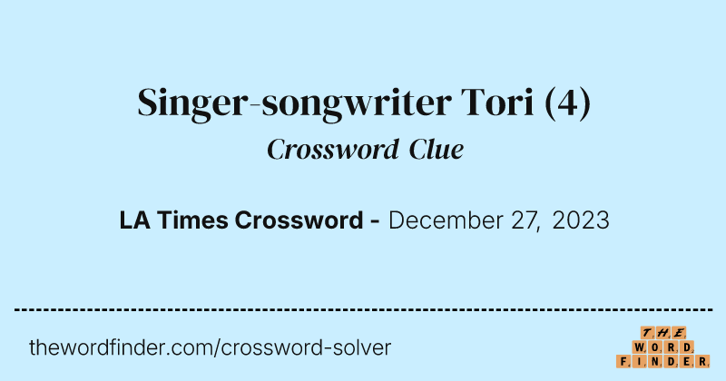 Singer-songwriter Tori crossword clue image