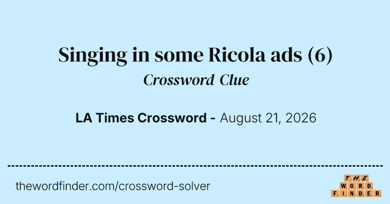 Singing in some Ricola ads crossword clue image