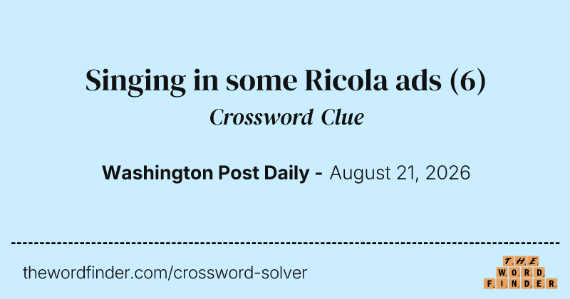 Singing in some Ricola ads crossword clue image