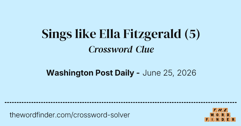 Sings like Ella Fitzgerald crossword clue image