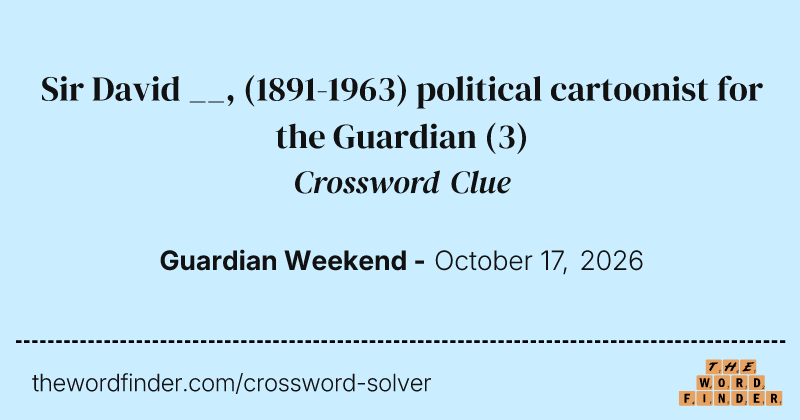 Sir David __, (1891-1963) political cartoonist for the Guardian crossword clue image