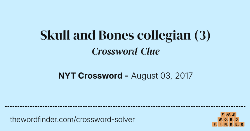 Skull and Bones collegian crossword clue image
