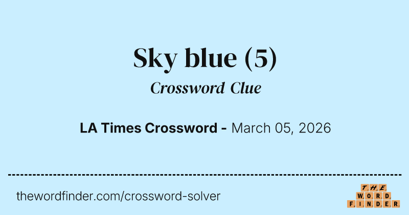 Sky blue crossword clue image