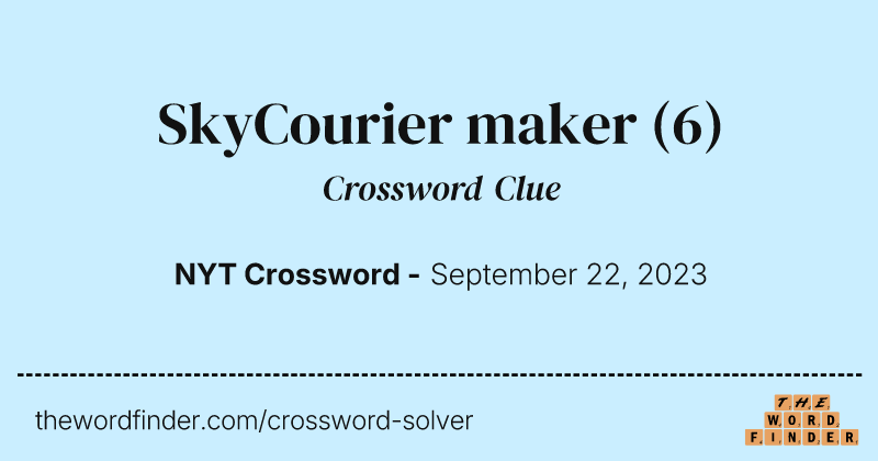SkyCourier maker crossword clue image