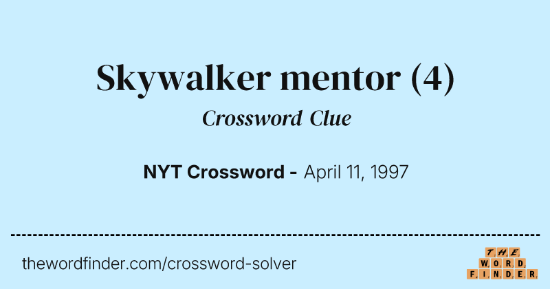 Skywalker mentor crossword clue image