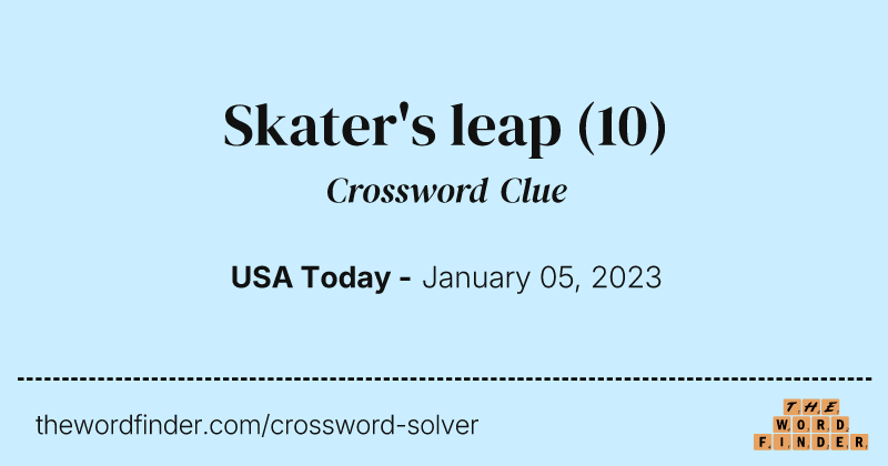 Skater's leap crossword clue image