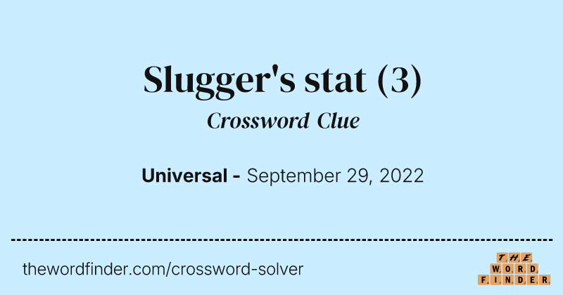 Slugger's stat crossword clue image