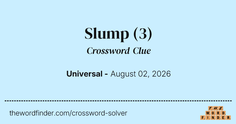 Slump crossword clue image