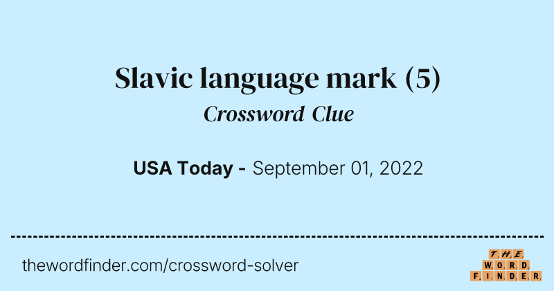 Slavic language mark crossword clue image