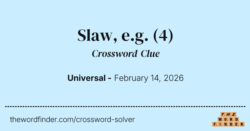 Slaw, e.g. crossword clue image