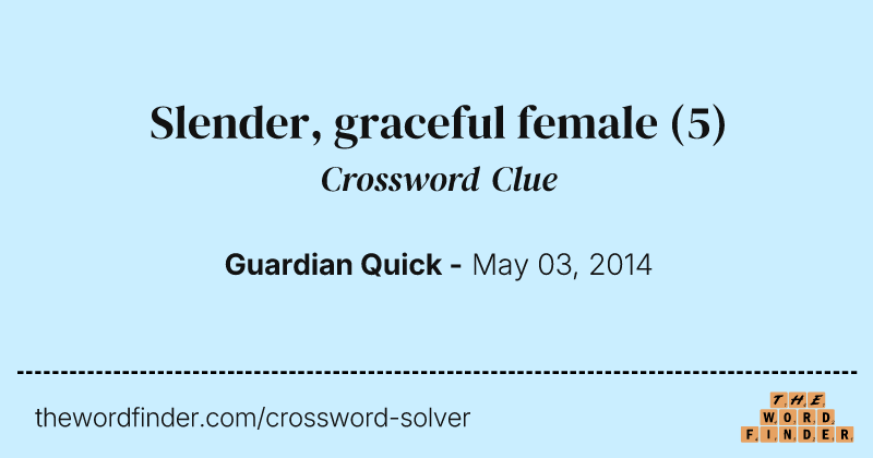 Slender, graceful female crossword clue image