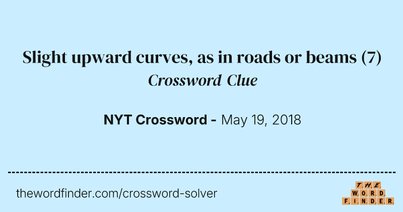 Slight upward curves, as in roads or beams crossword clue image