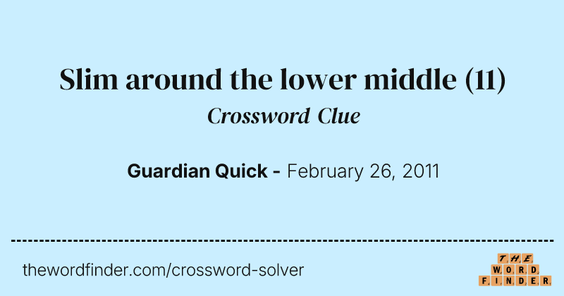 Slim around the lower middle crossword clue image