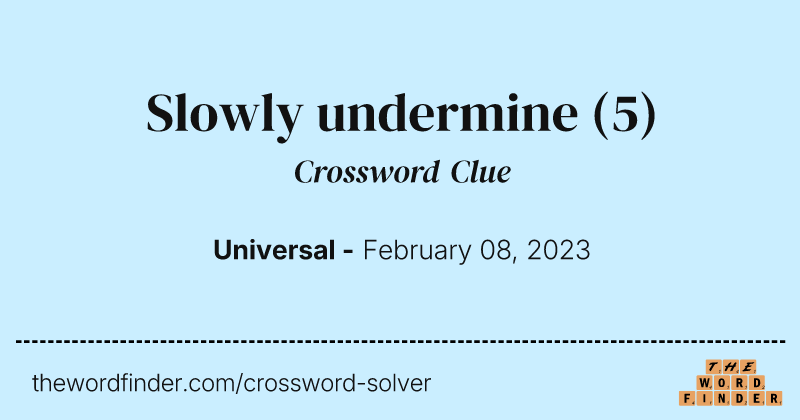 Slowly undermine crossword clue image