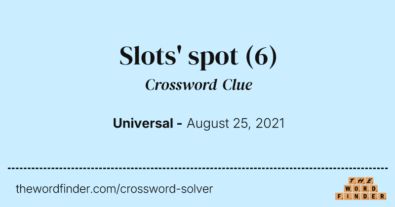 Slots' spot crossword clue image