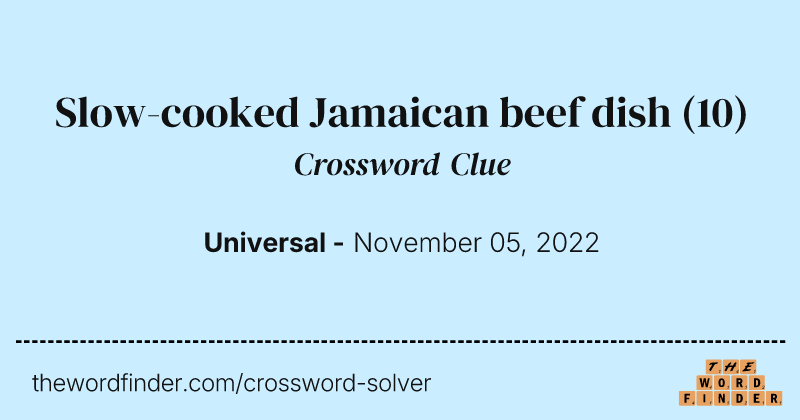 Slow-cooked Jamaican beef dish crossword clue image
