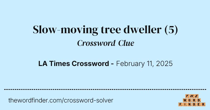 Slow-moving tree dweller crossword clue image