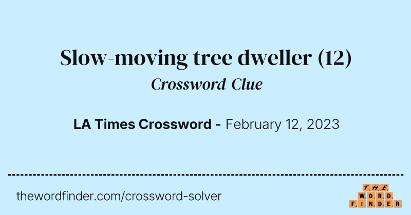 Slow-moving tree dweller crossword clue image