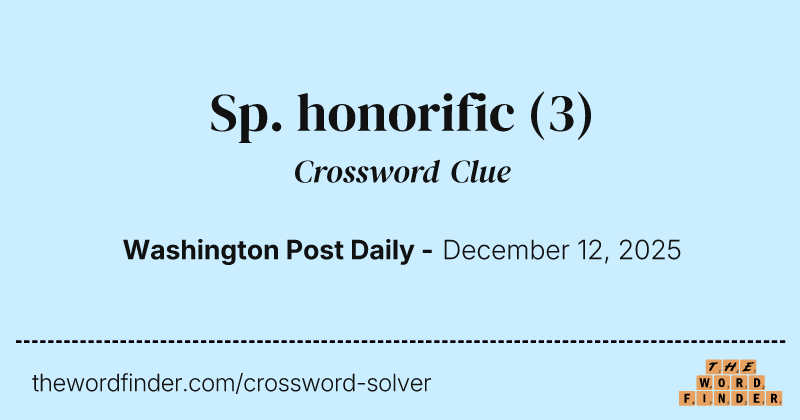 Sp. honorific crossword clue image