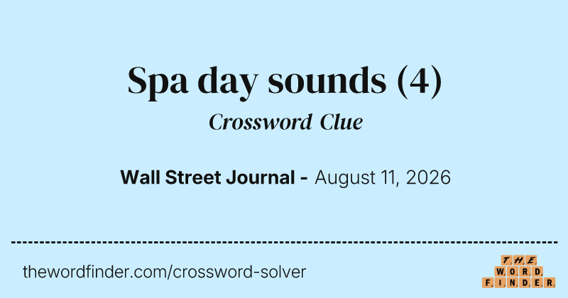 Spa day sounds crossword clue image