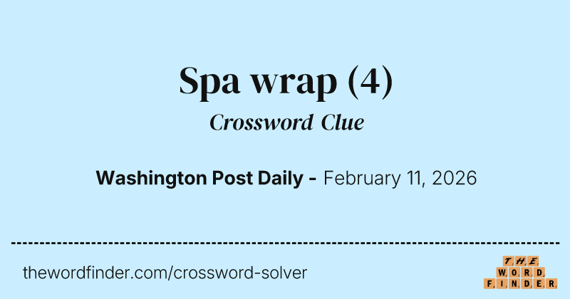 Spa wrap crossword clue image