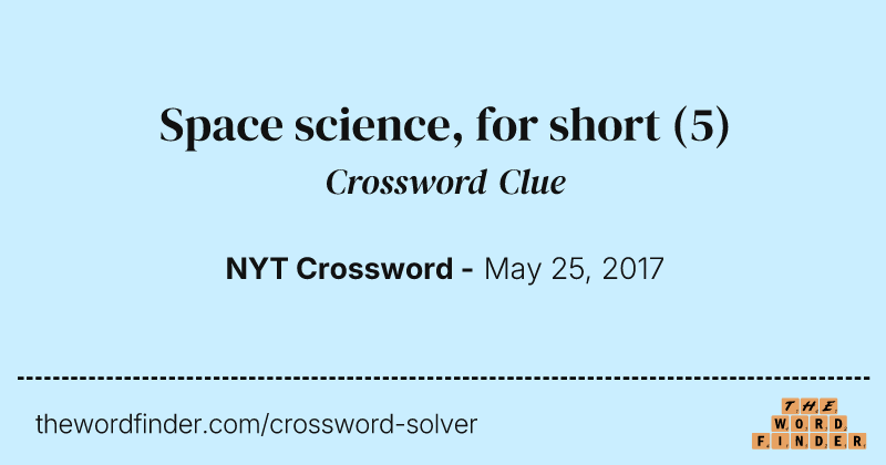 Space science, for short crossword clue image