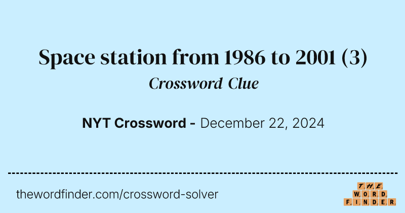 Space station from 1986 to 2001 crossword clue image