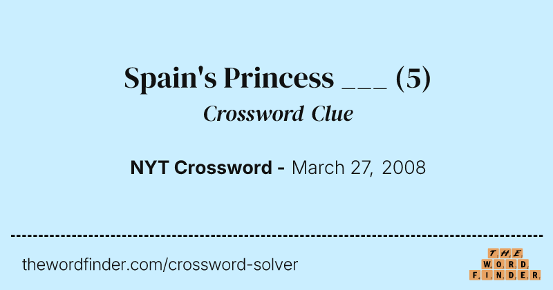 Spain's Princess ___ crossword clue image