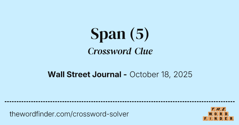 Span crossword clue image