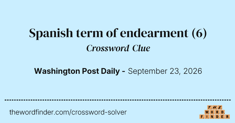 Spanish term of endearment crossword clue image