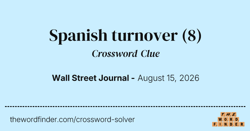 Spanish turnover crossword clue image