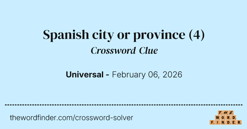 Spanish city or province crossword clue image