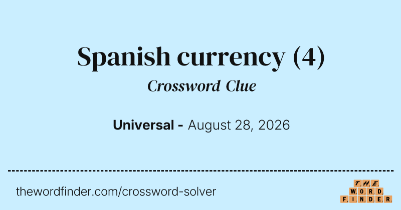 Spanish currency crossword clue image