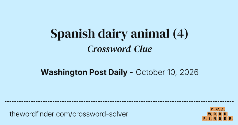 Spanish dairy animal crossword clue image