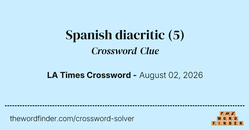 Spanish diacritic crossword clue image