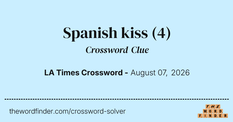 Spanish kiss crossword clue image