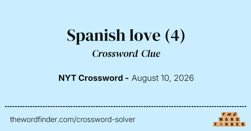 Spanish love crossword clue image