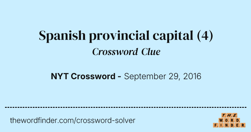 Spanish provincial capital crossword clue image