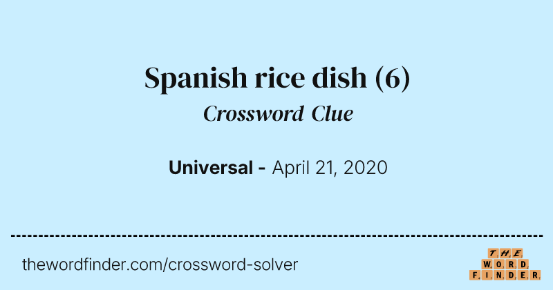 Spanish rice dish crossword clue image