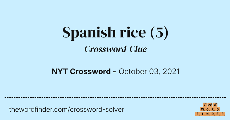 Spanish rice crossword clue image